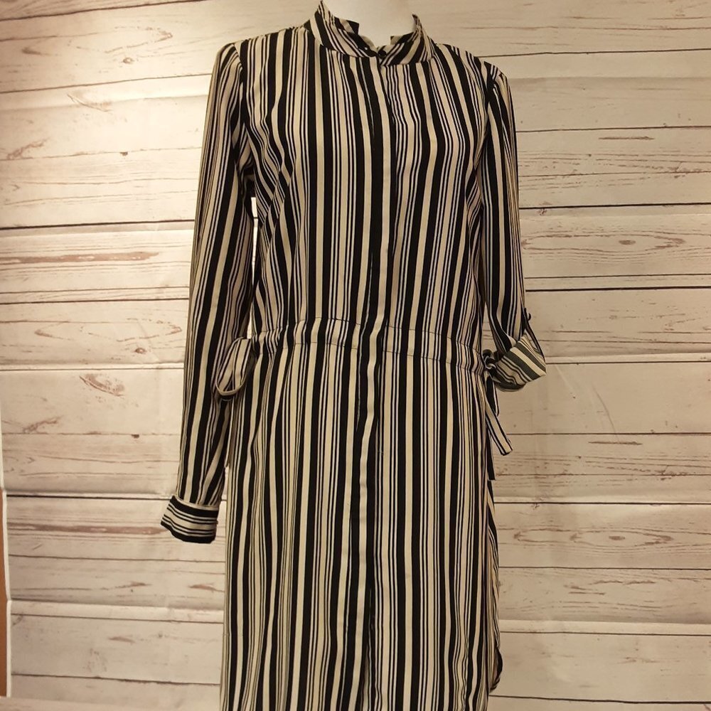 Bobeau Stripe Dress w/Side Ties SZ MD